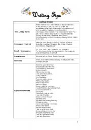 English Worksheet: WRITING TIPS 1/2