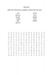 English Worksheet: Irregular Verbs