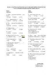 English Worksheet: general test on grammar topics