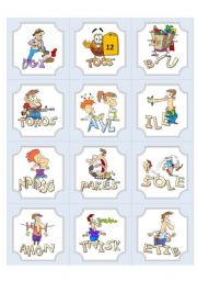 English Worksheet: Irregular Verbs Flash Cards 8