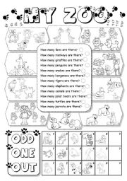 English Worksheet: My Zoo