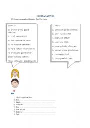 English worksheet: comparatives