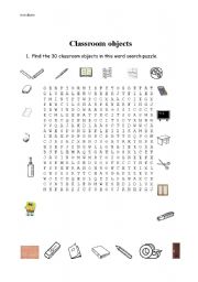 English Worksheet: School objects