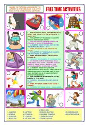 English Worksheet: FREE TIME ACTIVITIES