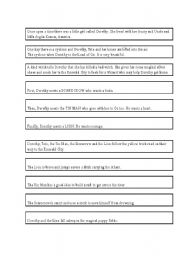 English Worksheet: Wizard of Oz plot sequence activity