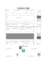 English Worksheet: School Map