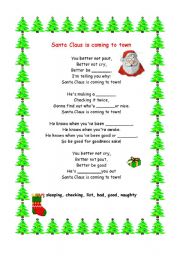 English Worksheet: Christmas songs