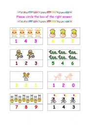 English Worksheet: Count & Cirle