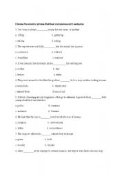 English worksheet: multichoice