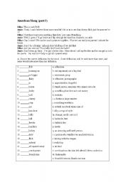 English Worksheet: American Slang