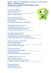 English worksheet: Baby, Its Cold Outside