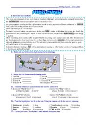 English Worksheet: Food chains-Present Progressive.