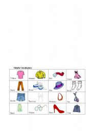 English worksheet: The Clothing Game B