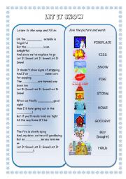 English Worksheet: Christmas songs and carols (set): LET IT SNOW  