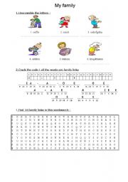 English worksheet: Family links