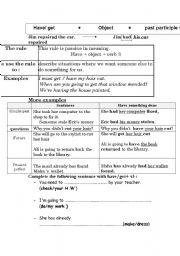 English Worksheet: have + sth.+ done