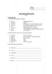 English worksheet: EXAM