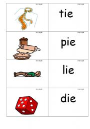 word /picture cards that contains ie phonics