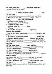 English Worksheet: personal pronouns 