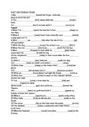 English Worksheet: past cont