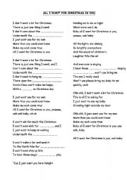 English Worksheet: All I want for Christmas