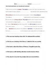English Worksheet: Relative pronoun exercise