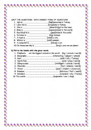 English Worksheet: comparative-superlatives