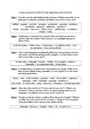 English Worksheet: Paragraph writing exercise