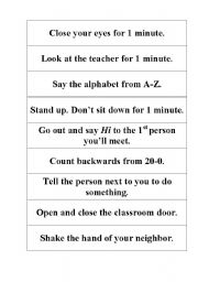 English worksheet: Instructions!