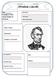 English Worksheet: A. Lincoln