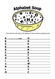 English worksheet: Alphabet Soup