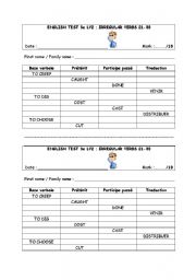 English Worksheet: test on irregular verbs 21-30