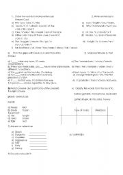 English Worksheet: preparation for TEST (7th grade)