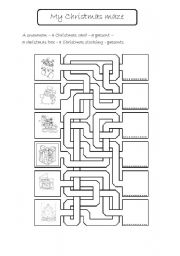 English Worksheet: My Xmas maze