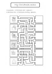 English Worksheet: My Xmas maze