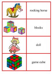 English Worksheet: toys domino cards 1/3 