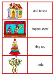English Worksheet: toys domino cards