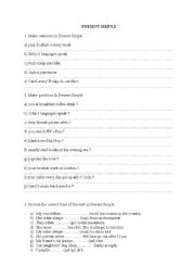 English Worksheet: Present Simple