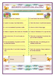 English Worksheet: Relative Clauses