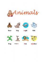 English worksheet: Animals