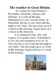 English Worksheet: The weather in Great Britain