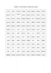 English worksheet: Domino - irregular verbs