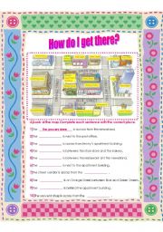English Worksheet: How do I get there? /Directions (PART 1)