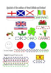 English Worksheet: Symbols of Great Britain and Ireland