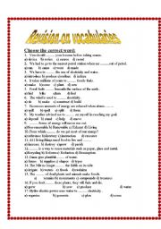 English worksheet: vocabulary test