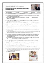 English Worksheet: Who can help me with my luggage?