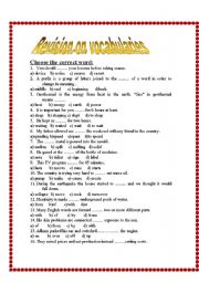 English Worksheet: vocabulary test