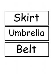 English worksheet: Clothing vocabulary