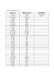 English worksheet: Irregular Verbs