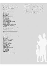 English worksheet: Karma chamaleon